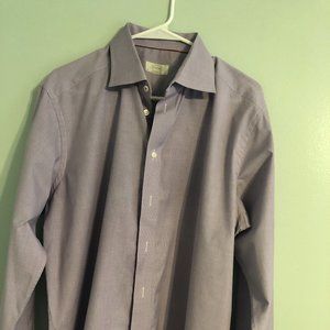 Eton Pinstripe Button Down Shirt - Neck 17 - Convertible Cuff